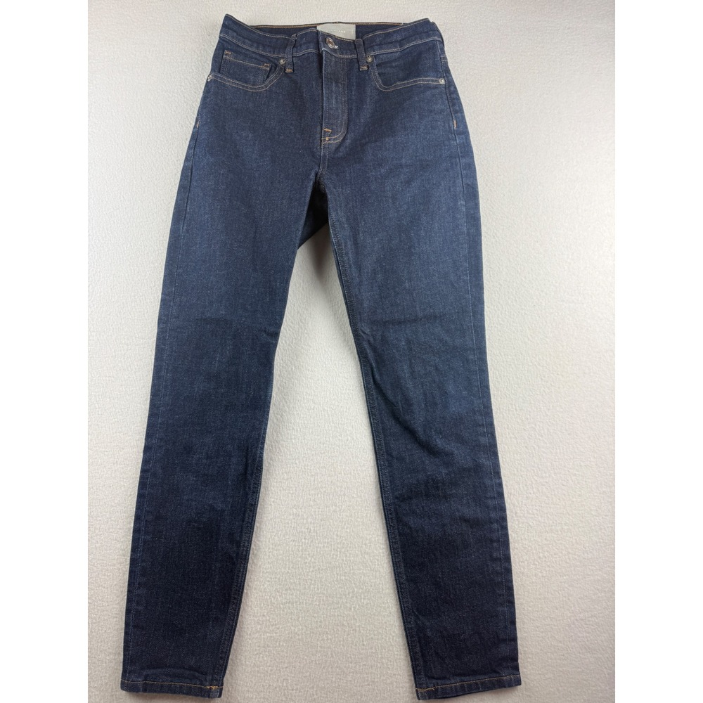 Everlane Womens High Rise Skinny Jeans Dark Indigo Blue Stretch Denim Size 27Rโ